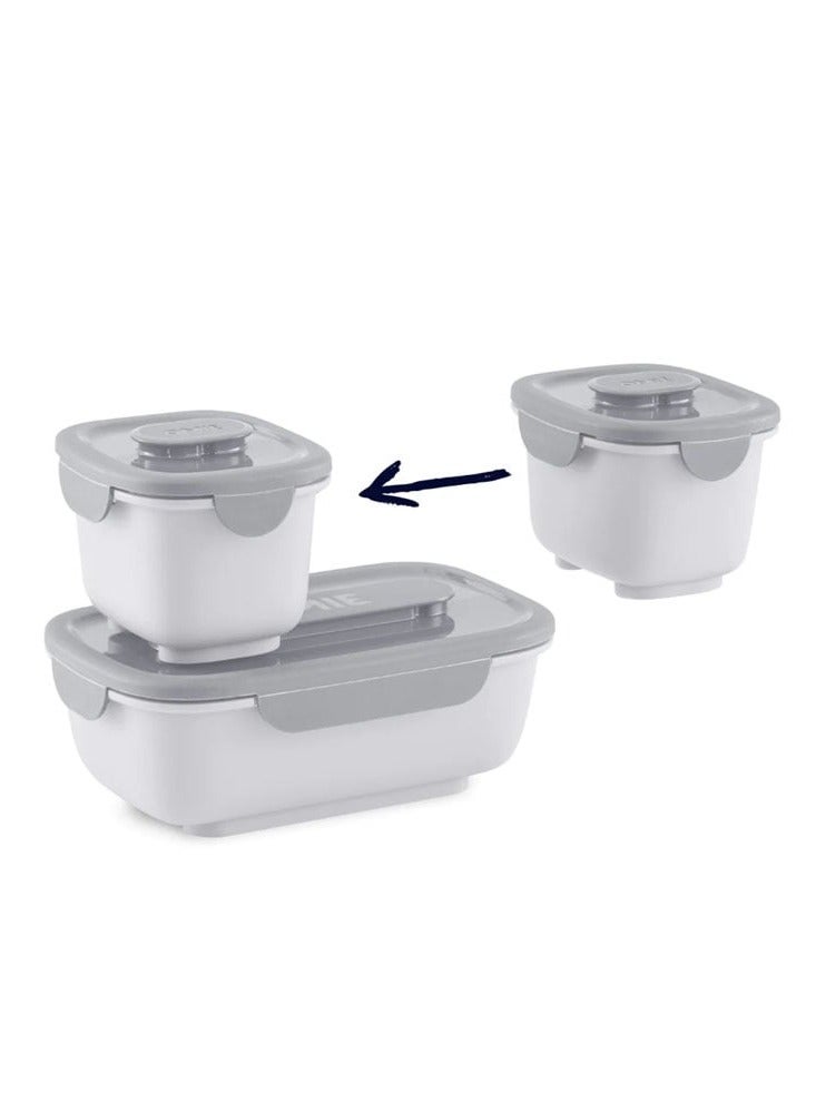 OmieGo Bio Bento Containers, Set of 3-Stone