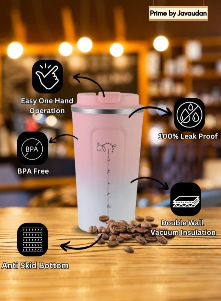 Stainless Steel Travel Coffee Mug Double Layer Vacuum Insulation Coffee Cup Portable 510 ml (2 pcs)