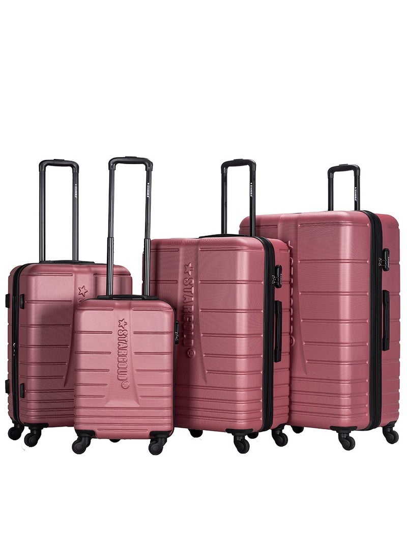 4 Pack Of Hardside Spinner Number Locked Luggage Trolley