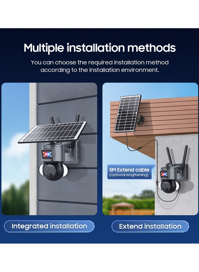 Prolab Dual Lens 4G Solar Battery Camera with 12X ZOOM