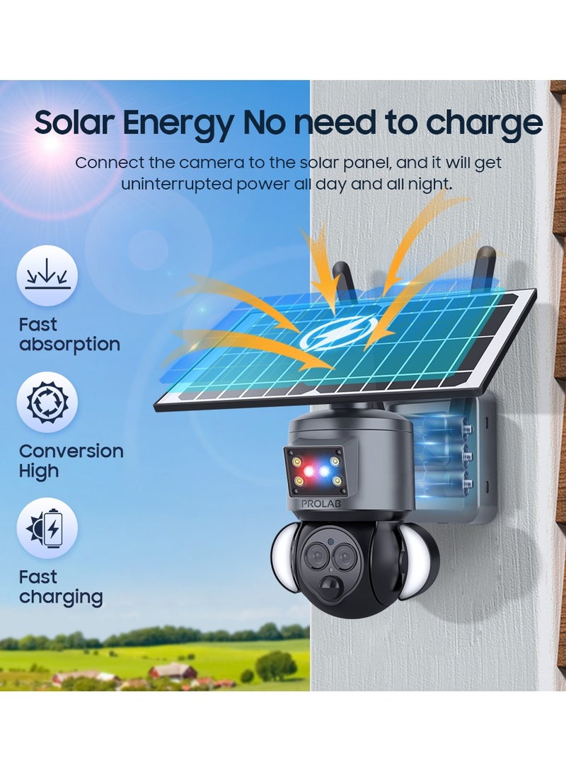 Prolab Dual Lens 4G Solar Battery Camera with 12X ZOOM