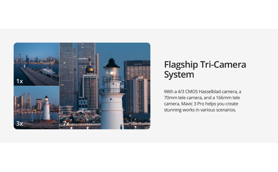 Mavic 3 Pro Fly More Combo With RC, Flagship Triple-Camera Drone With CMOS Hasselblad Camera, 15k video transmission, 3 Batteries, MOIAT Certified - UAE Version With Official Warranty Support