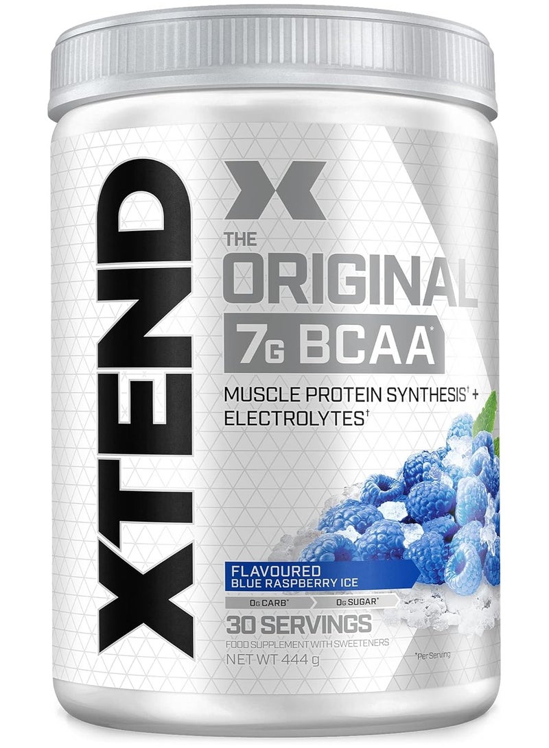 Xtend Original BCAA Powder, Sugar Free Post Workout, Muscle Recovery, Drink With Amino Acids 7g BCAAs, For Men And Women, Blue Raspberry Ice Flavor , 30 Servings