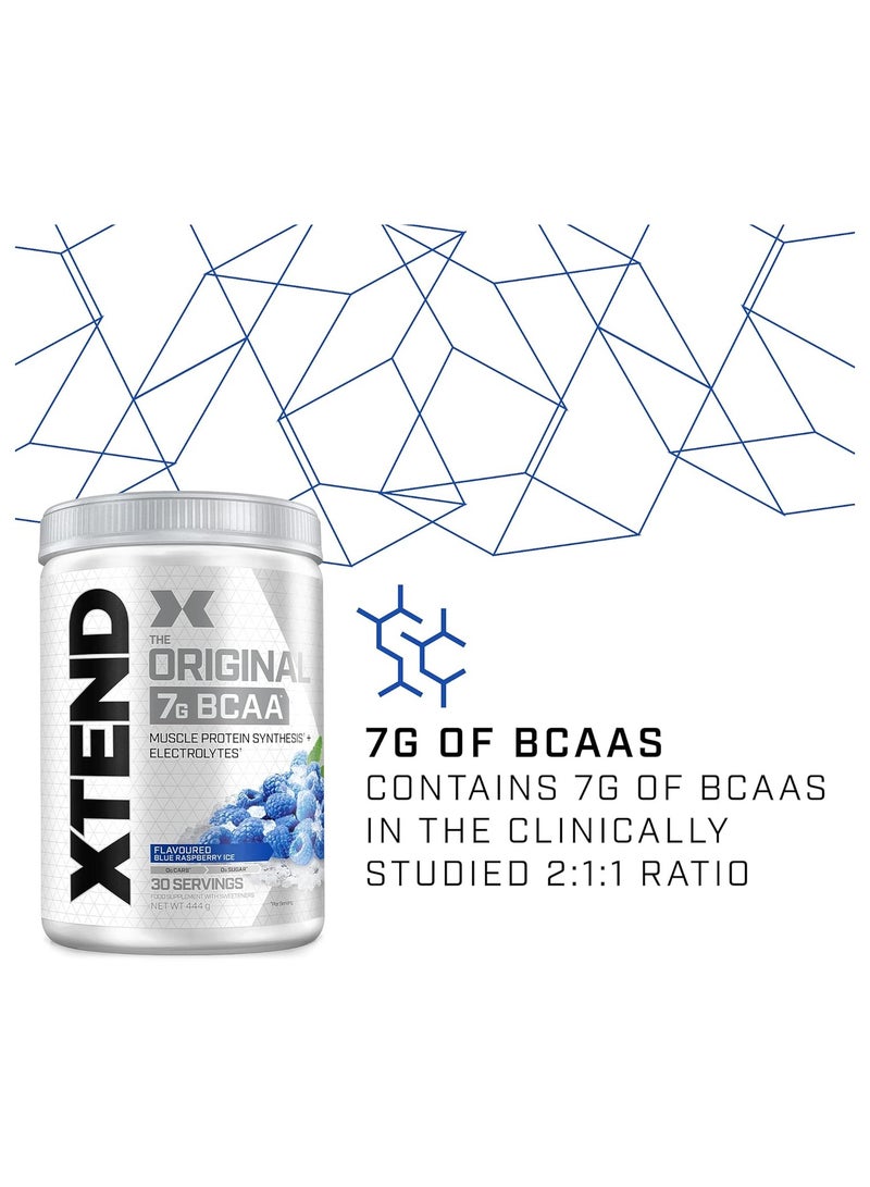 Xtend Original BCAA Powder, Sugar Free Post Workout, Muscle Recovery, Drink With Amino Acids 7g BCAAs, For Men And Women, Blue Raspberry Ice Flavor , 30 Servings