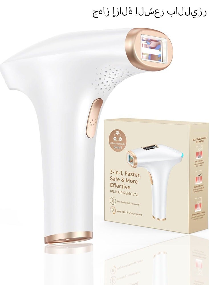 IPL Hair Removal Device 9 Levels and 999900 Flashes Permanent Painless Home Laser Hair Removal for Women and Men