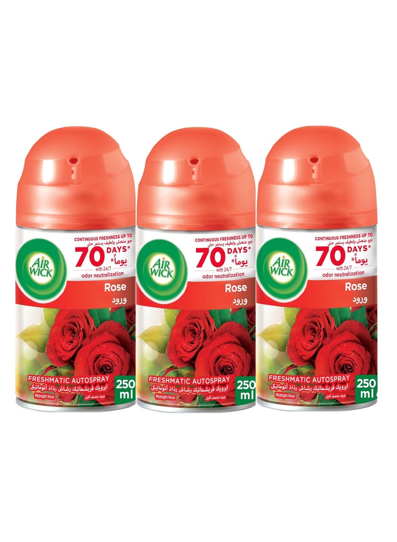 Freshmatic Refill Autospray Rose Fragrance 250ml Pack of 3