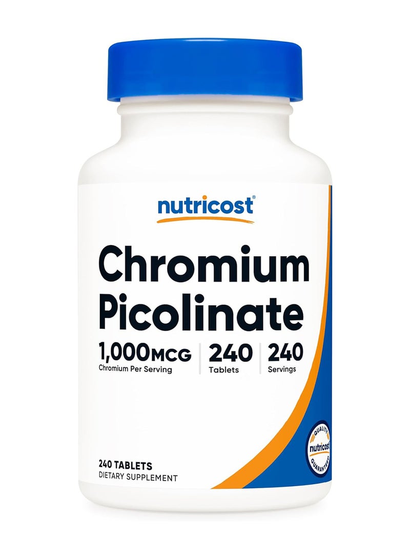 Chromium 1000 Mcg 240 Tablets Gluten Free Nongmo