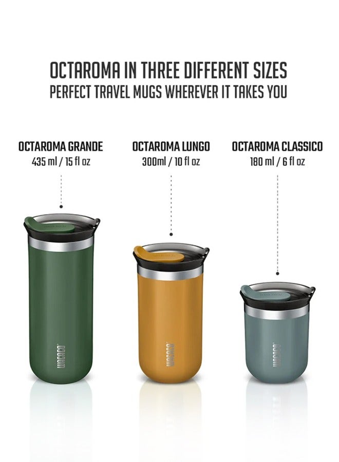 Octaroma CLASSICO Vacuum Insulated Mug (180ml) - Double Wall Stainless Steel Coffee Travel Tumbler w/ Leakproof Drinking Lid, Reusable, Washable, BPA-Free, Hot & Cold - Yellow