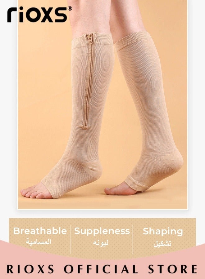 3 Pairs High Compression Socks for Men & Women – Circulation Support, Recovery, Athletic Running, Travel, Achilles Tendon Protection Unisex