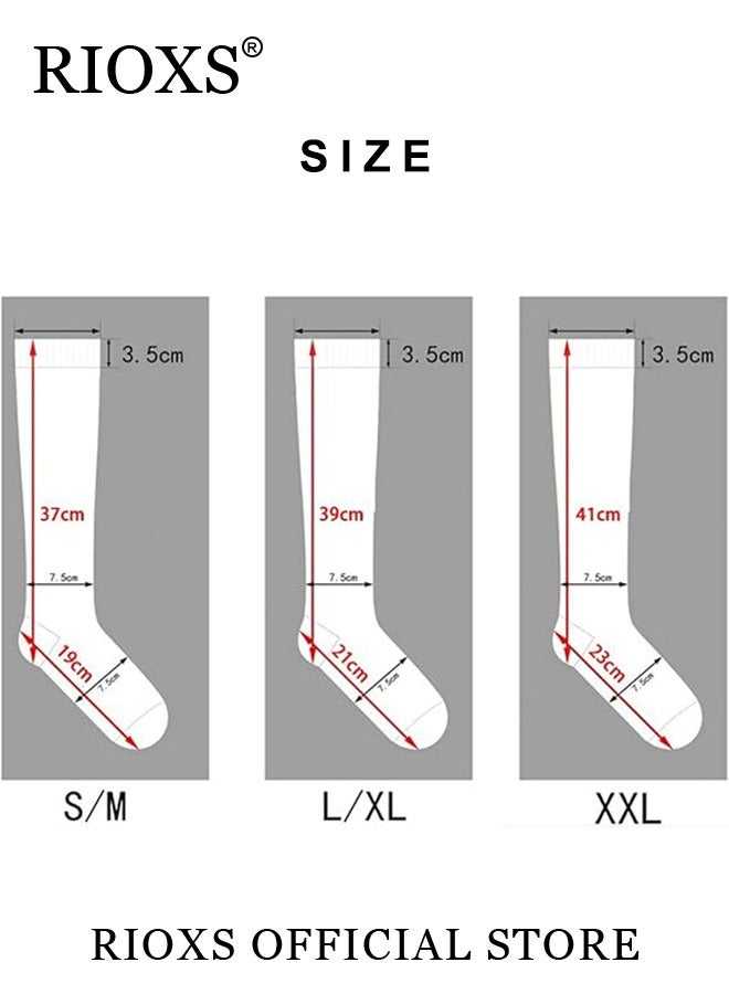 3 Pairs High Compression Socks for Men & Women – Circulation Support, Recovery, Athletic Running, Travel, Achilles Tendon Protection Unisex