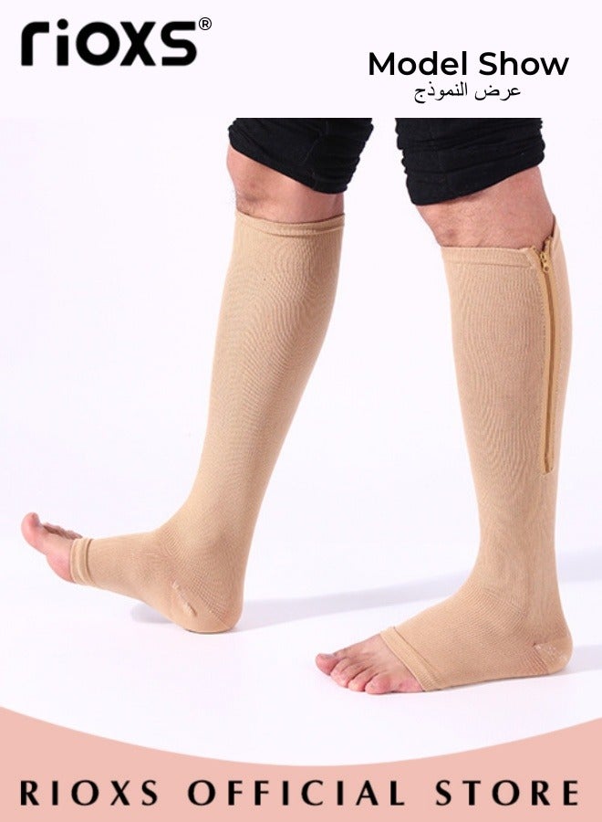 3 Pairs High Compression Socks for Men & Women – Circulation Support, Recovery, Athletic Running, Travel, Achilles Tendon Protection Unisex