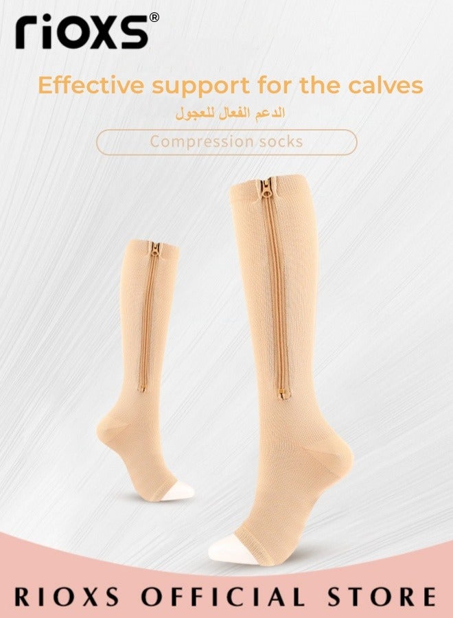 3 Pairs High Compression Socks for Men & Women – Circulation Support, Recovery, Athletic Running, Travel, Achilles Tendon Protection Unisex