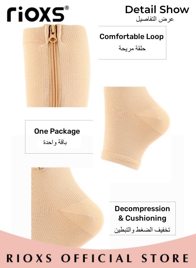 3 Pairs High Compression Socks for Men & Women – Circulation Support, Recovery, Athletic Running, Travel, Achilles Tendon Protection Unisex