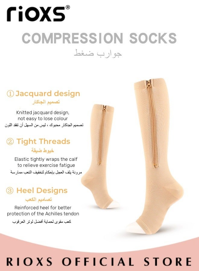 3 Pairs High Compression Socks for Men & Women – Circulation Support, Recovery, Athletic Running, Travel, Achilles Tendon Protection Unisex