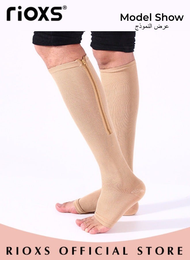 3 Pairs High Compression Socks for Men & Women – Circulation Support, Recovery, Athletic Running, Travel, Achilles Tendon Protection Unisex