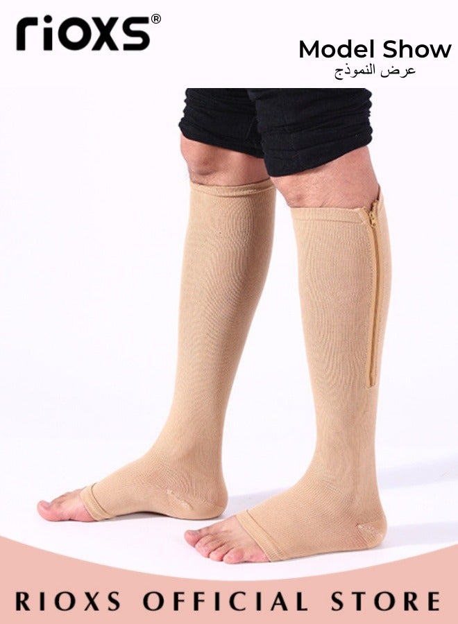 3 Pairs High Compression Socks for Men & Women – Circulation Support, Recovery, Athletic Running, Travel, Achilles Tendon Protection Unisex