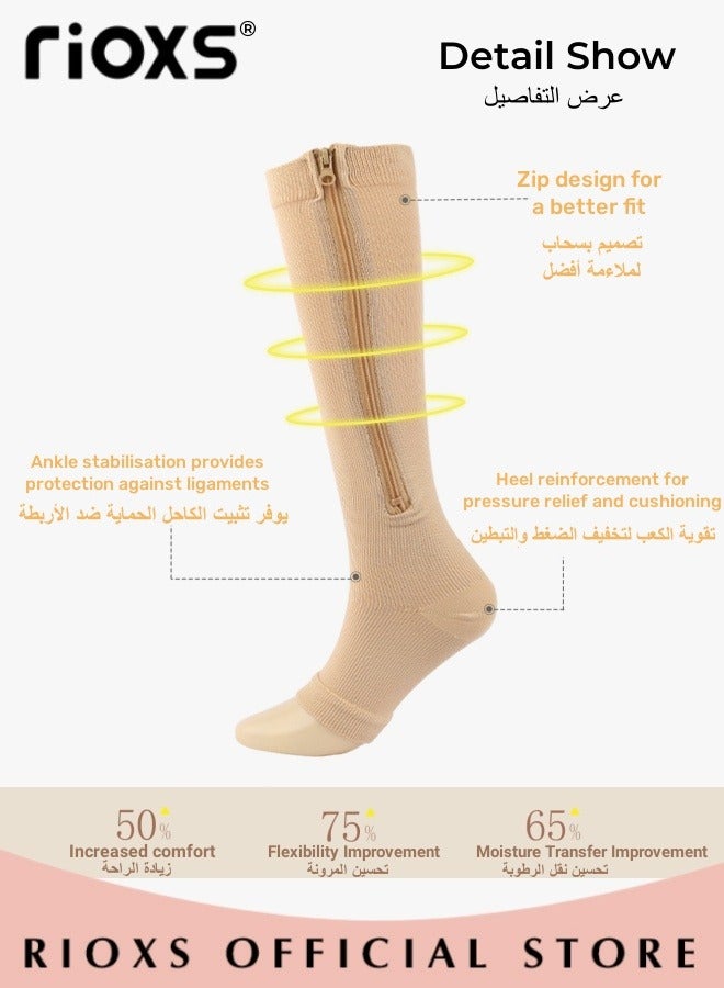 3 Pairs High Compression Socks for Men & Women – Circulation Support, Recovery, Athletic Running, Travel, Achilles Tendon Protection Unisex