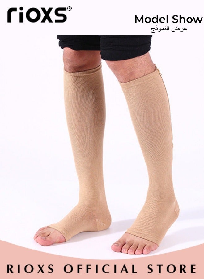 3 Pairs High Compression Socks for Men & Women – Circulation Support, Recovery, Athletic Running, Travel, Achilles Tendon Protection Unisex