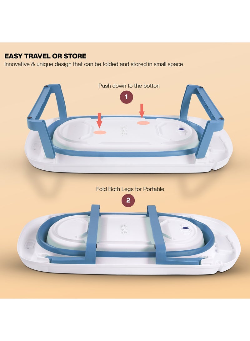 Baybee Avery Foldable Baby Bath Tub for Kids, Baby Bath Seat with Soft Cushion & Drainer, Kids Bathtub for Baby with Non-Slip Base, Kids baby bath tub for 0 to 2 years Old