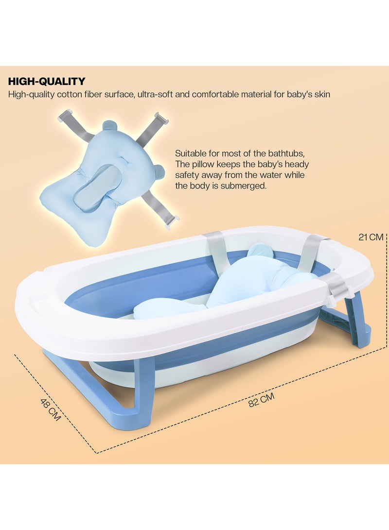 Baybee Avery Foldable Baby Bath Tub for Kids, Baby Bath Seat with Soft Cushion & Drainer, Kids Bathtub for Baby with Non-Slip Base, Kids baby bath tub for 0 to 2 years Old