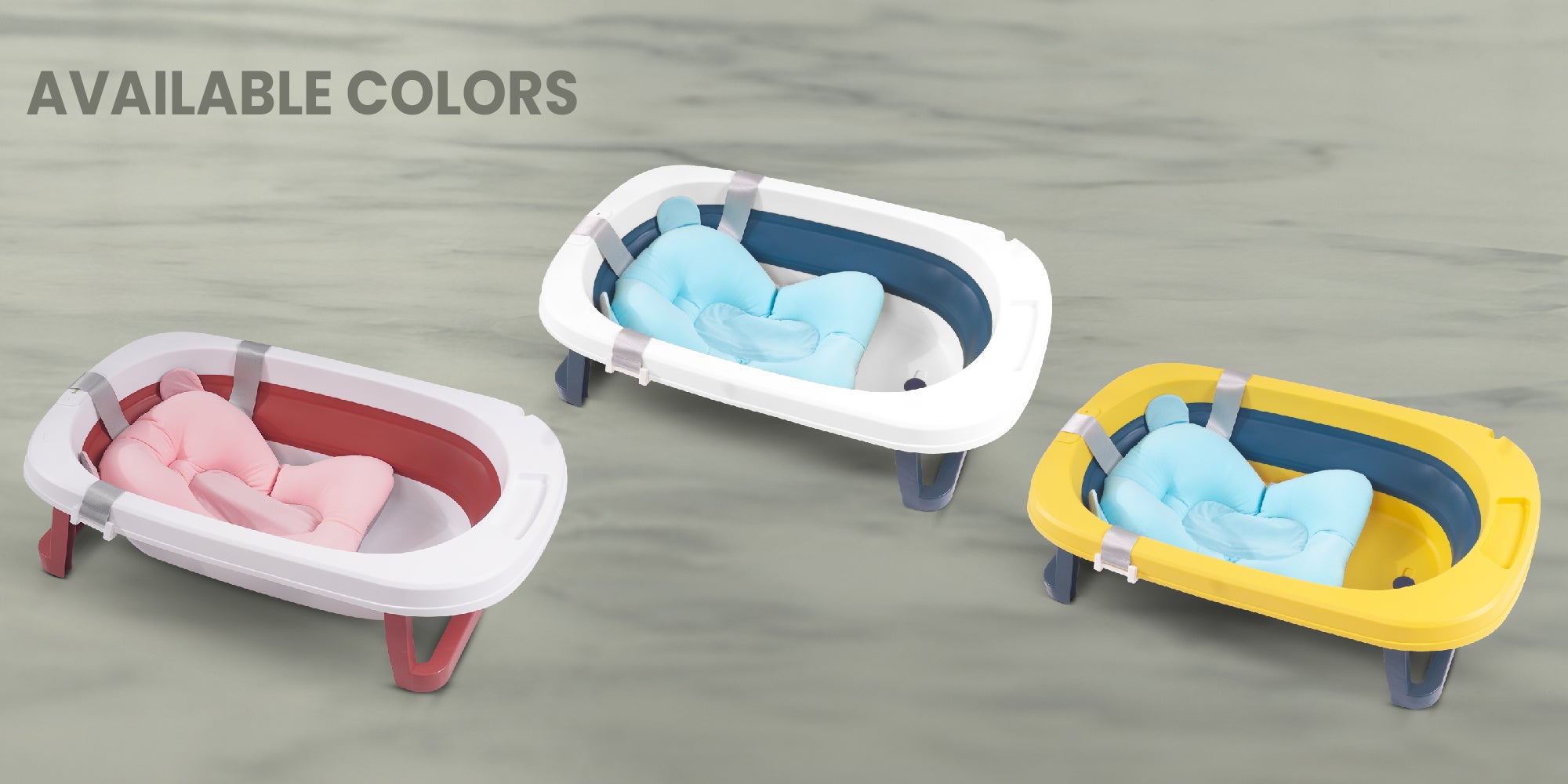 Baybee Avery Foldable Baby Bath Tub for Kids, Baby Bath Seat with Soft Cushion & Drainer, Kids Bathtub for Baby with Non-Slip Base, Kids baby bath tub for 0 to 2 years Old