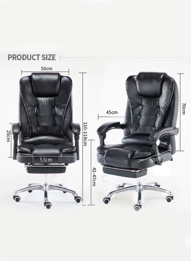 Multifunction Leather Executive Office and Gaming Chair With Footrest