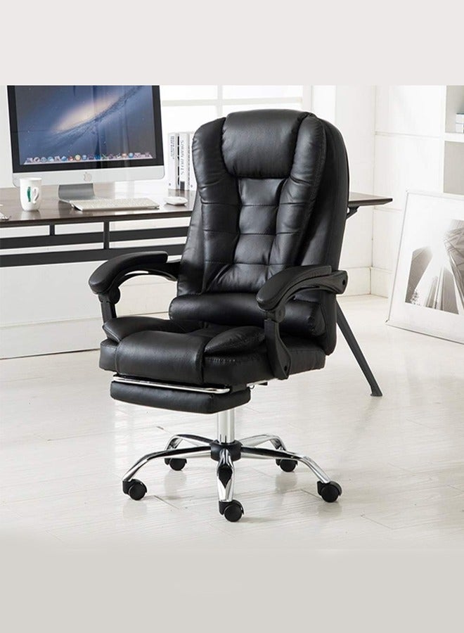 Multifunction Leather Executive Office and Gaming Chair With Footrest