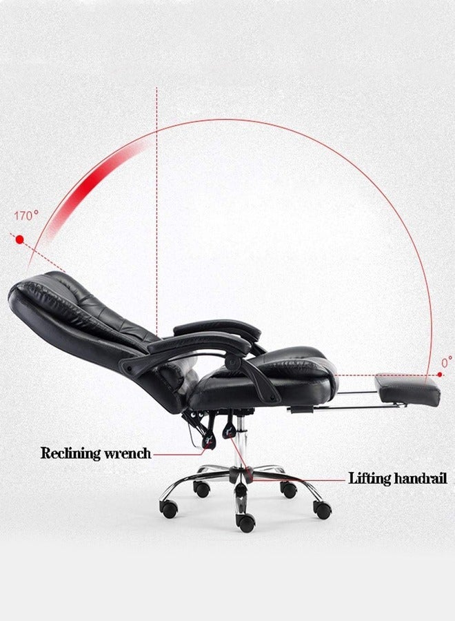 Multifunction Leather Executive Office and Gaming Chair With Footrest