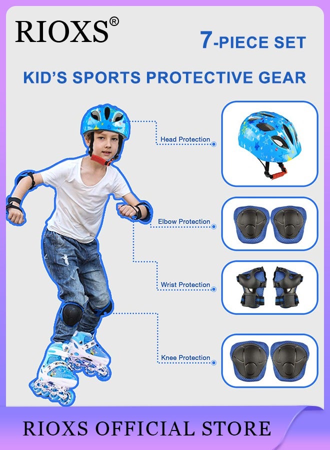 Universal Protective Gear Set for Kids Children Comfort Scooter Cycling Bike Helmet Knee and Elbow Pads Set Outdoor Sports Protective Gear Set