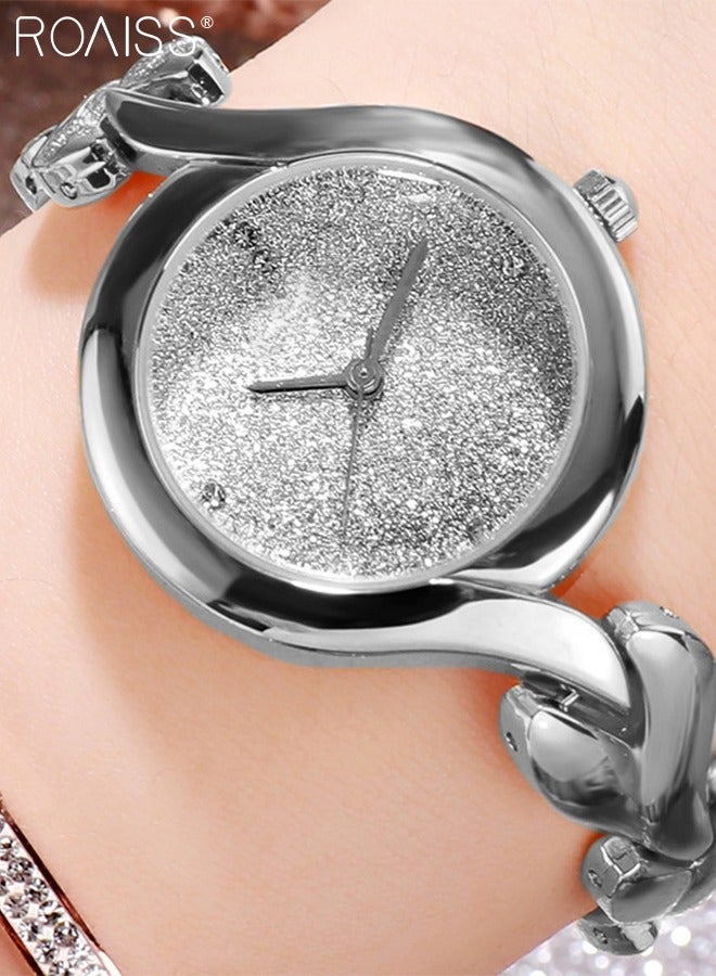 Women's Bracelet Quartz Watch, Analog Display Round Silver Dial Watch, Waterproof Elegant Watch as Gift for Women