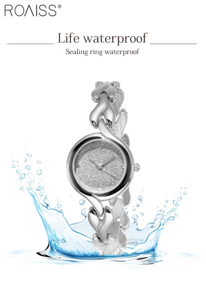 Women's Bracelet Quartz Watch, Analog Display Round Silver Dial Watch, Waterproof Elegant Watch as Gift for Women