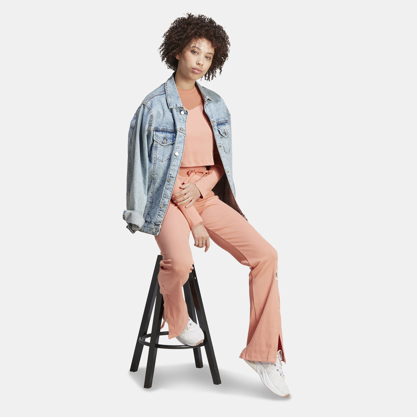 Women's Lounge Ribbed Flared-Leg Pants