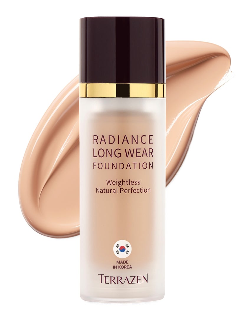 Korean Face Makeup Foundation Cream 30ml Light Beige for Fair to Light Skin - Full Coverage Long Lasting Base with Natural Matte Finish