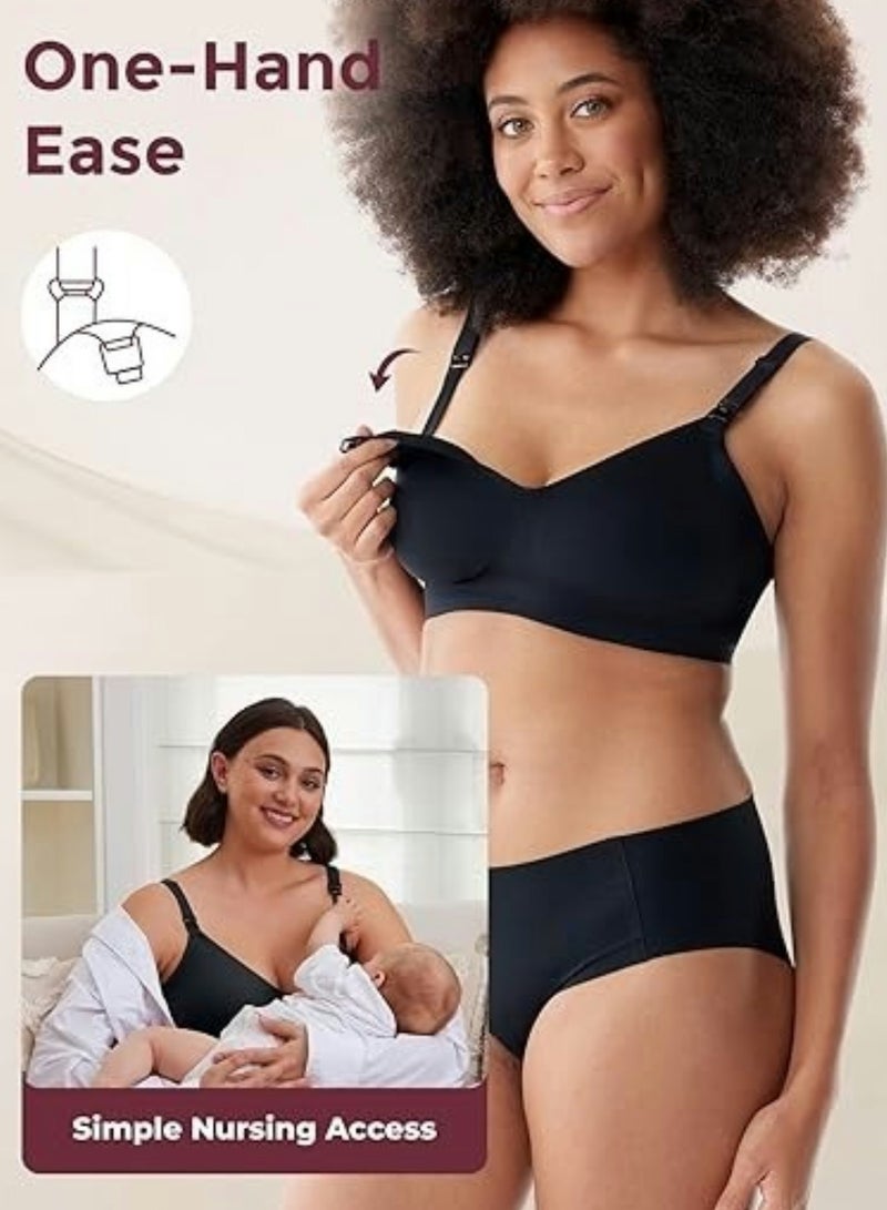 Nursing Bras for Breastfeeding, Seamless Ultra Comfort Maternity Bra, Natural Shape, Pregnancy Sleep Bralette