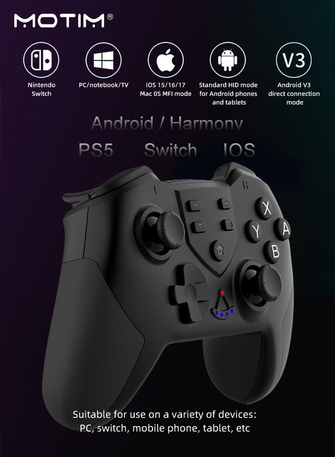 6-Axis Handle Wireless Bluetooth Switch Pro Controllers, Wake-up Function for Switch Lite Switch, OLED Switch Remote Gamepad, Gyro Axis Programmable