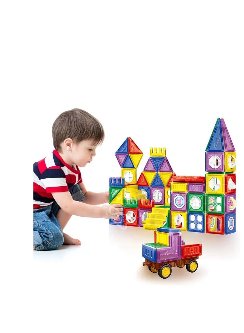 Baybee 110 Pcs 3D Magnetic Tiles Set Toys for Kids toddlers 3+  Building Blocks Construction Magnitiles Preschool Sensory Learning Toys Enlighten Creativity Early Birthday Gifts for Boys & Girls