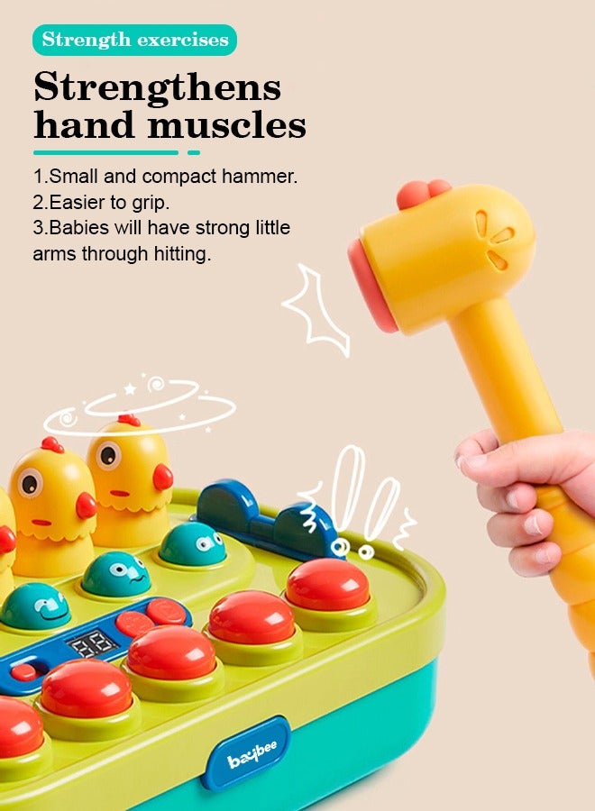 Baybee Baby Hammer Toy for Kids Chicken Knocking Interactive Toy Whack-a-Mole Game with Hammer and Scoring Recorder Hammer Toy for Kids Boys & Girls