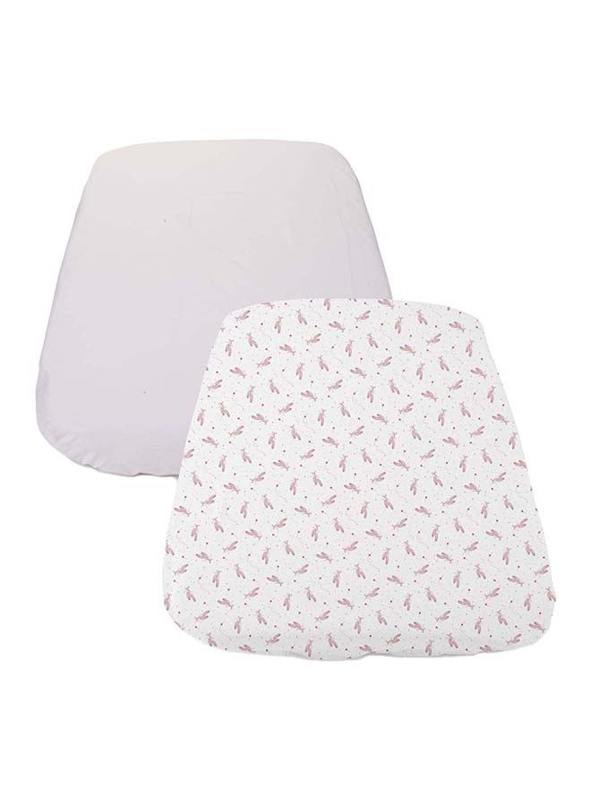 Crib Set 2 Fitted Sheets Compatible With Next2Me Forever, Pink Ballet