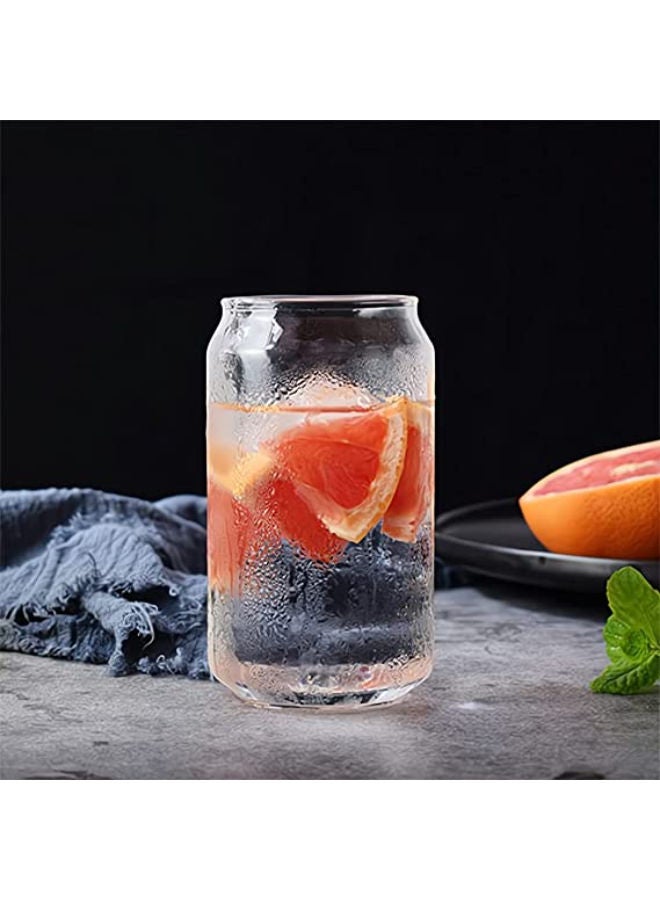 Glass Cups Transparent Water Cup Juice Drink with Straw for Water and Mixed Drink for Any Drink and Any Occasion 500Ml