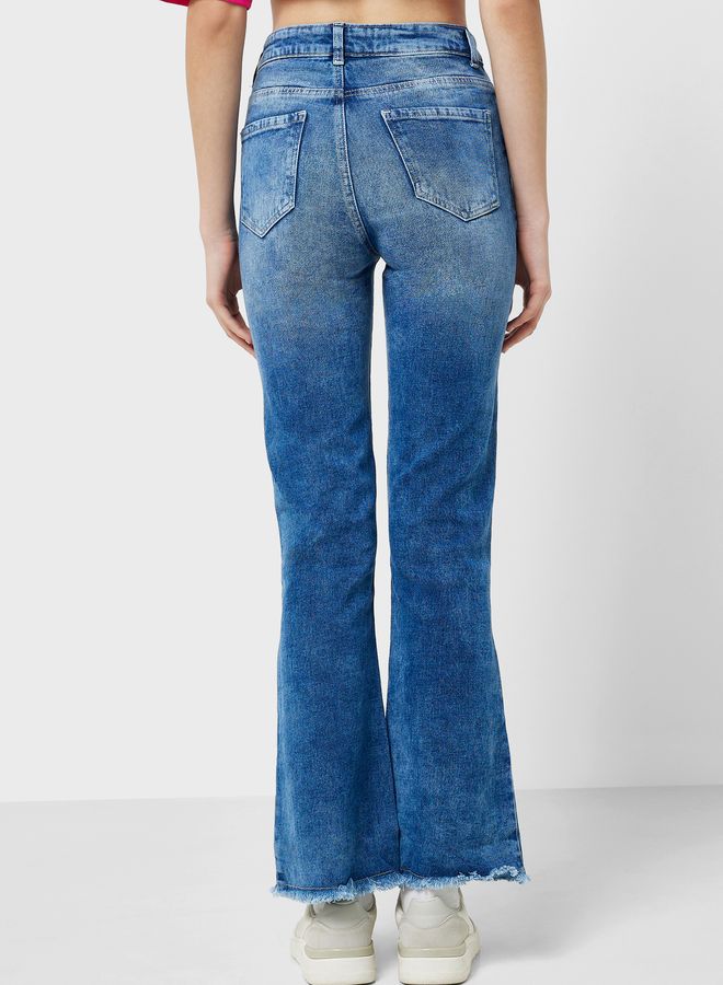 High Waist Distrssed Jeans