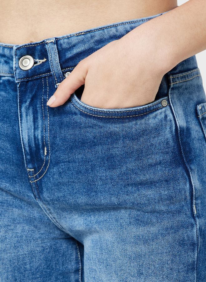 High Waist Distrssed Jeans
