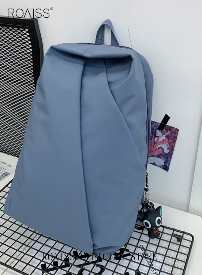 Functional Backpack Large Capacity Short Distance Travel Solid Color Design Light Business Style Student Backpack Computer Bag