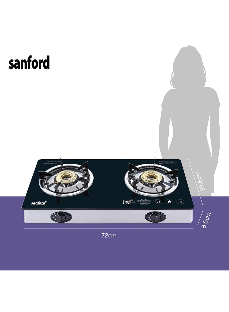 Glass Gas Stove 2 Burner SF5228GC A Black