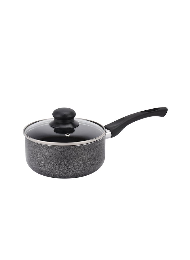 9pcs Non-Stick Cookware Set RF11642 Aluminum Body With 3-Layer Construction, CD Bottom, Bakelite Handles And Glass Lid BLACK 3.8kg