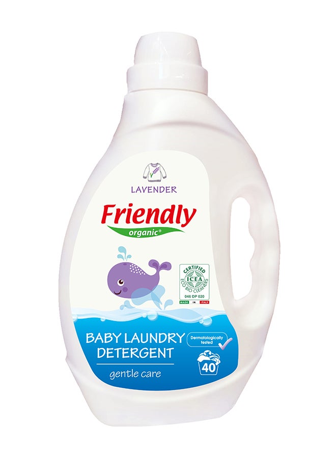 Friendly Organic Baby Liquid Laundry Detergent Lavender 100% Organic Fragrance Free 2 litre - Laundry Detergent for Baby's Delicate Cloths, Blankets and Towels