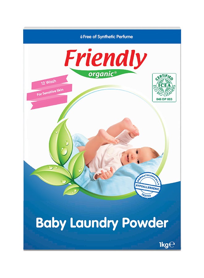 Baby Laundry Detergent Powder 1Kg - Vegan Plant Derived Ingredient, 100% Organic