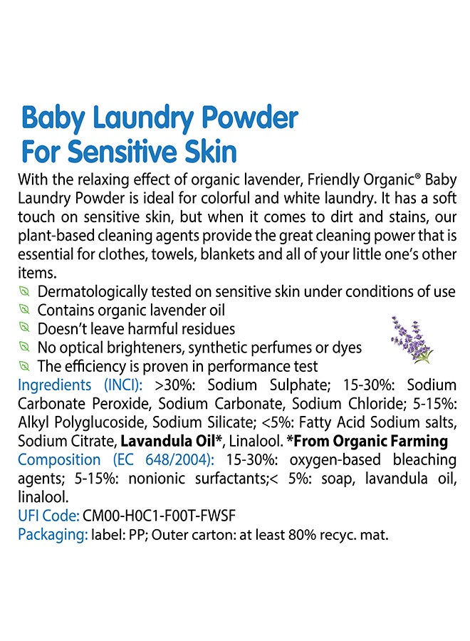 Baby Laundry Detergent Powder 1Kg - Vegan Plant Derived Ingredient, 100% Organic