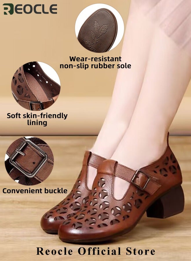 Women's Mules Sandals Slip on Casual Shoes Comfortable Closed Toe Dressy Wedge Mule Breathable Wedge Sandals Summer Sandals for Walking