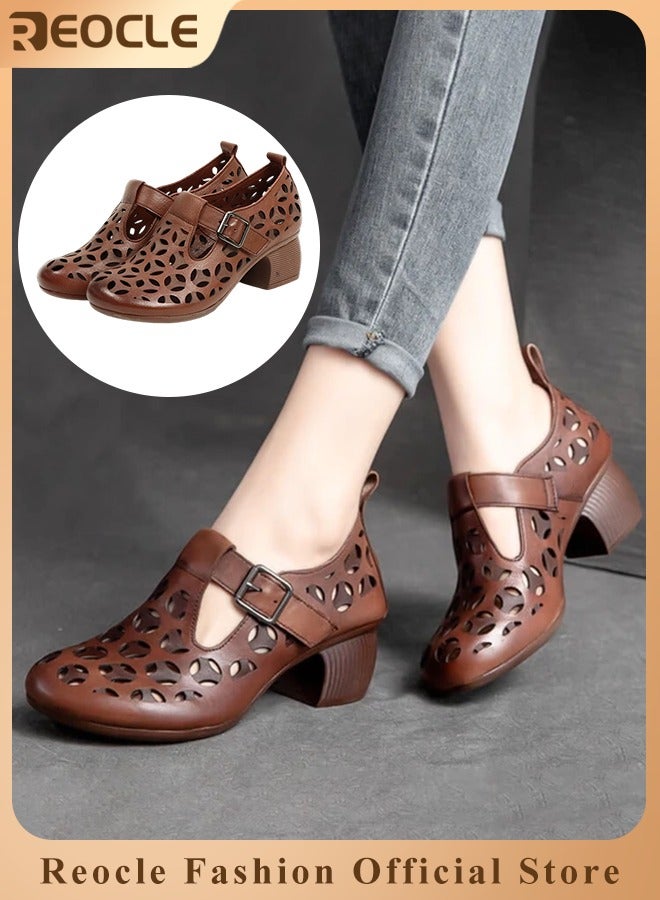 Women's Mules Sandals Slip on Casual Shoes Comfortable Closed Toe Dressy Wedge Mule Breathable Wedge Sandals Summer Sandals for Walking