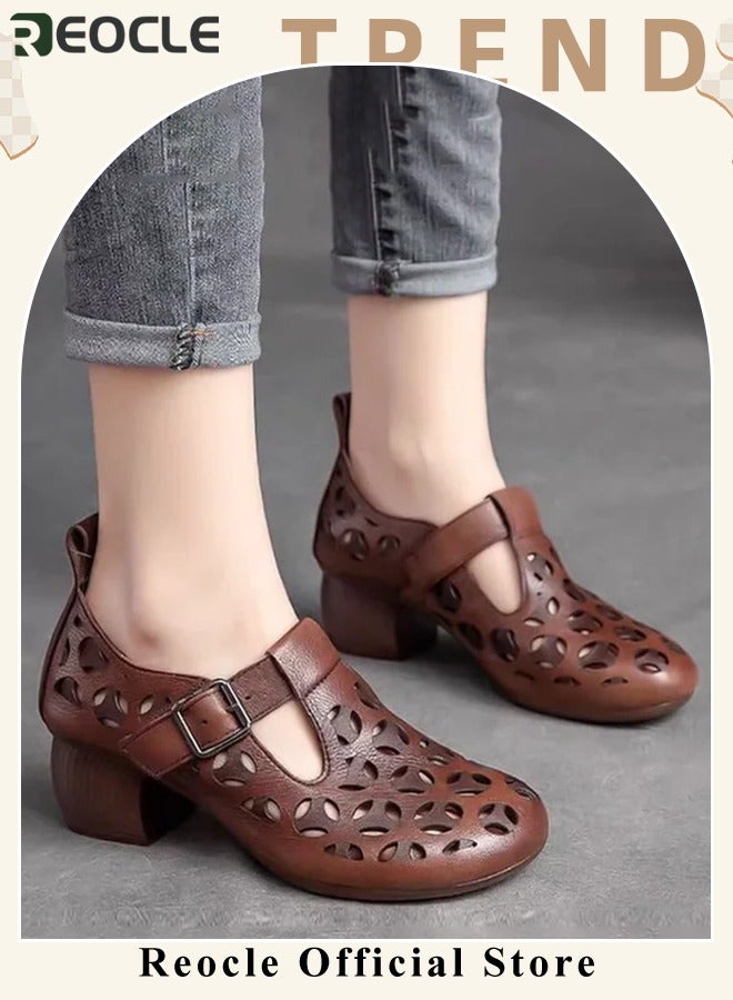 Women's Mules Sandals Slip on Casual Shoes Comfortable Closed Toe Dressy Wedge Mule Breathable Wedge Sandals Summer Sandals for Walking